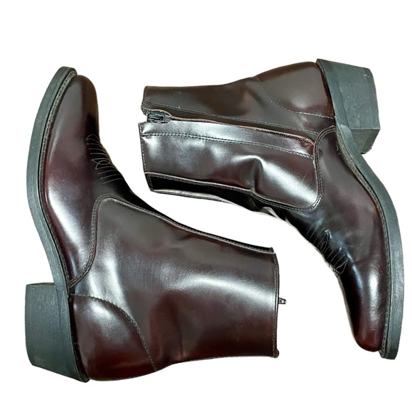 Laredo Mens Sz 9 Long Haul Black Cherry Leather Side Zipper Western Boots #62008 - Picture 4 of 12